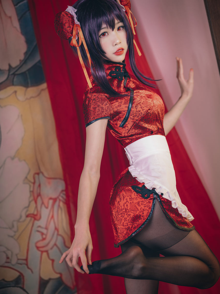 [水淼Aqua] 人气Coser 霞之丘诗羽 旗袍