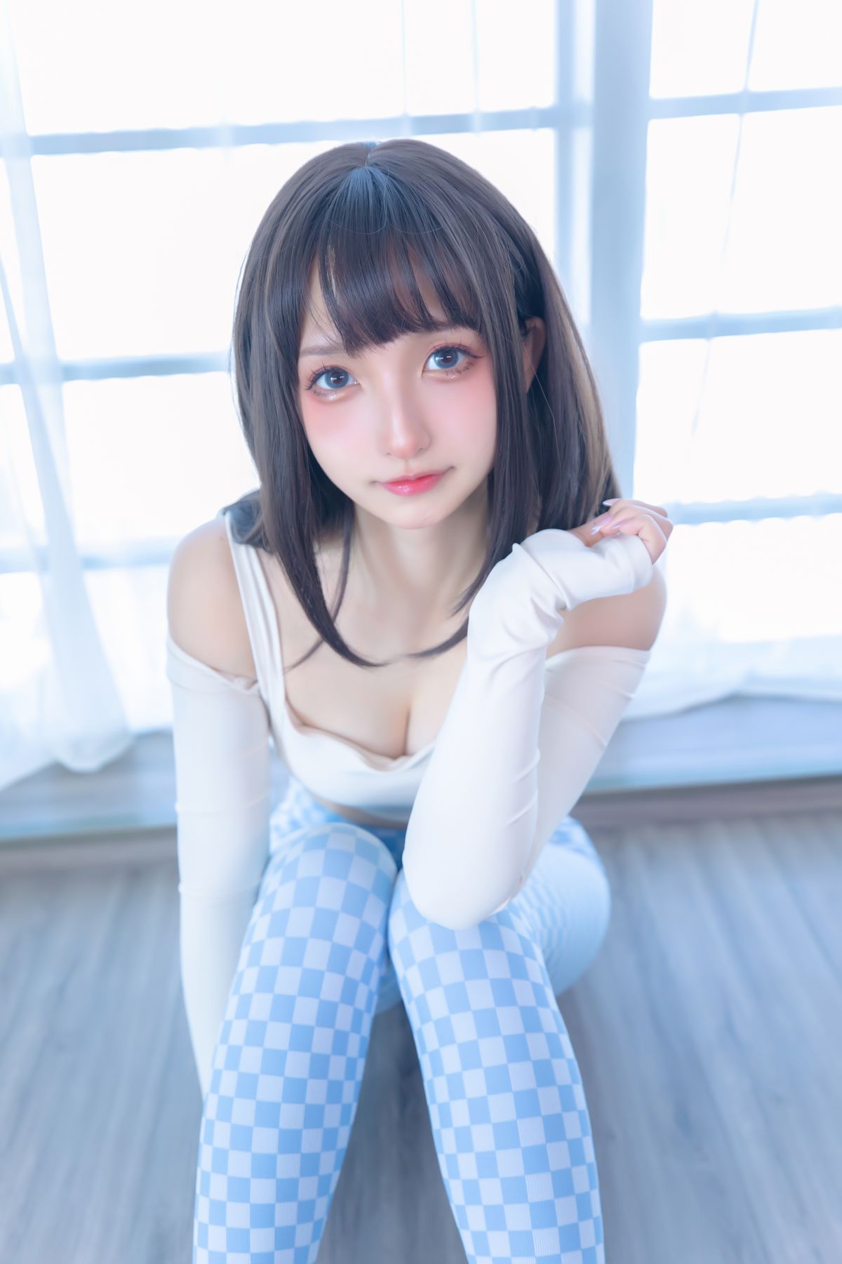 神楽坂真冬 蓝白格